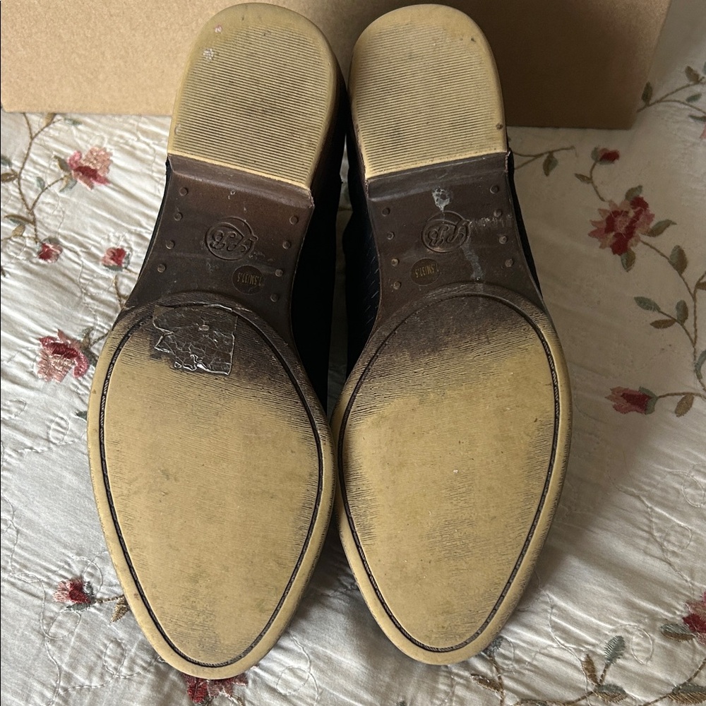 LUCKY BRAND🖤Black Suede Leather Ankle Booties Size 7.5 - Picture 7 of 14